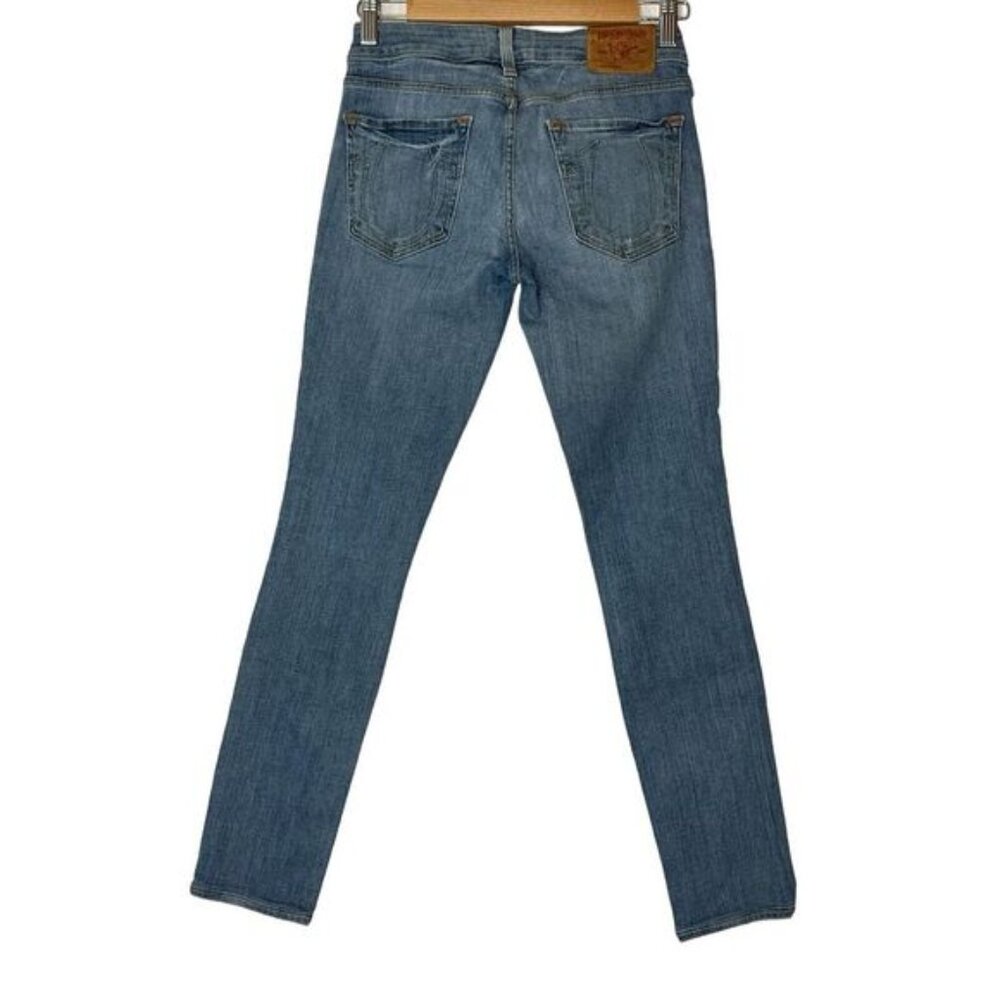 True Religion Jeans Women 26x28 Medium Wash Mid Rise Skinny Stretch Cowboy Rodeo